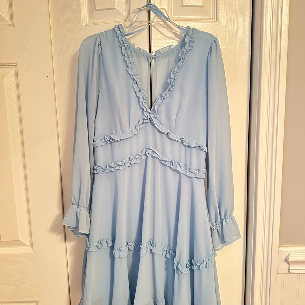 Light Blue Ruffled Dress